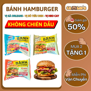 [COMBO MUA 2 TẶNG 1] Bánh Hamburger Ăn Liền Cabara – Vị Gà Orleans, Bò Tiêu Đen, Heo Cay, Không Chiên Dầu, Tiện Lợi
