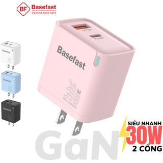  Củ sạc nhanh 30W 20W Basefast cốc sạc 2 cổng siêu bền chống quá tải nhiệt cho iP Samsung Xiaomi Oppo 