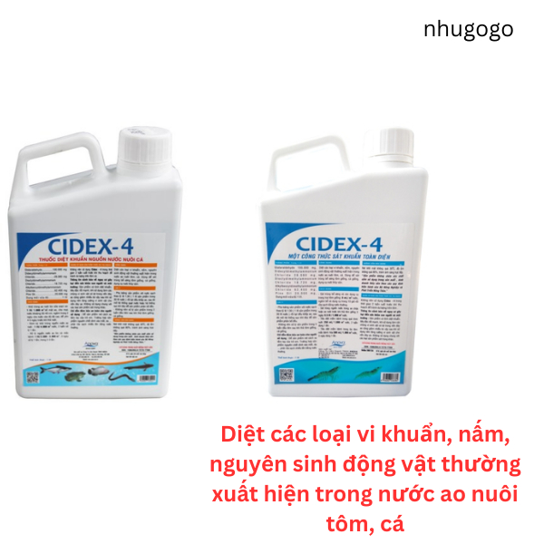 Cidex 4 chai 1L (Anova) (giao tùy mẫu) diệt khuẩn hiệu quả trong ao nuôi