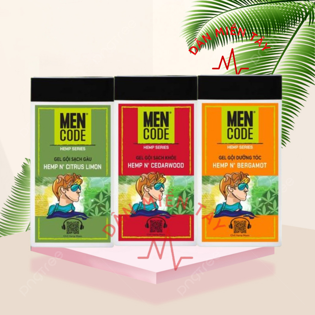 Gel Gội Mencode 350g – Sạch Khỏe, Hương Hemp & Gỗ Tuyết Tùng, Cam Chanh Tươi Mát