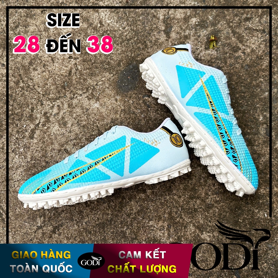 Giày đá bóng nữ trẻ em size 28 29 30 31 32 33 34 35 36 37 38 Giày đá banh giá rẻ số bé cở nhỏ bé trai con gái đẹp xanh