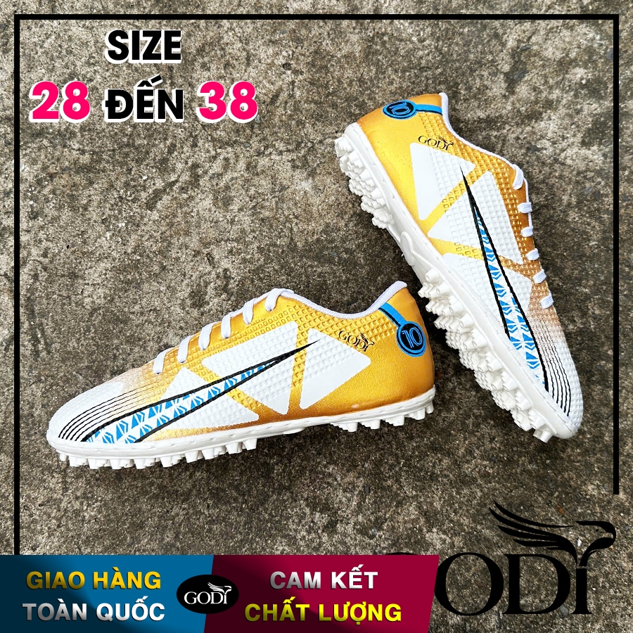 Giày đá bóng nữ trẻ em size 28 29 30 31 32 33 34 35 36 37 38. Giày đá banh giá rẻ số bé cở nhỏ con nít con gái đẹp vàng