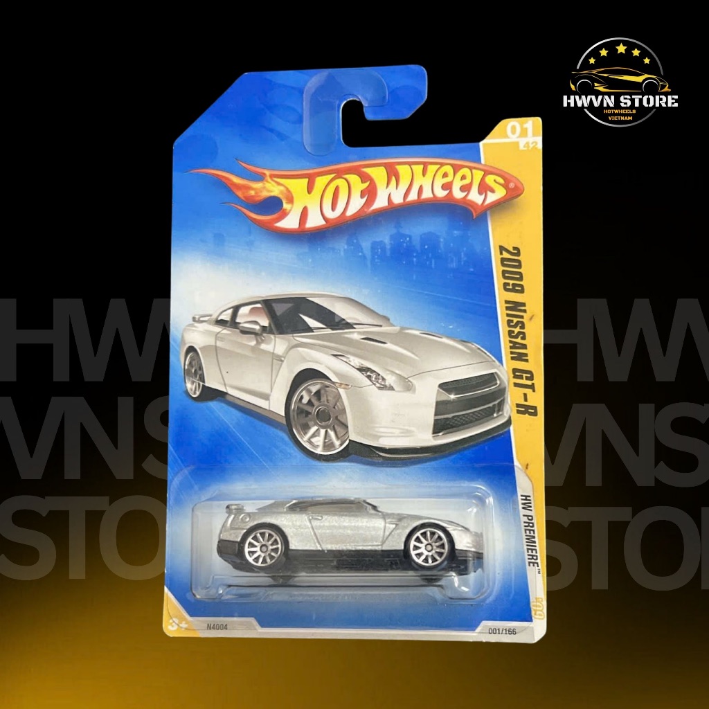 Xe mô hình Hotwheels 2009 Nissan GTR (R35) màu xám