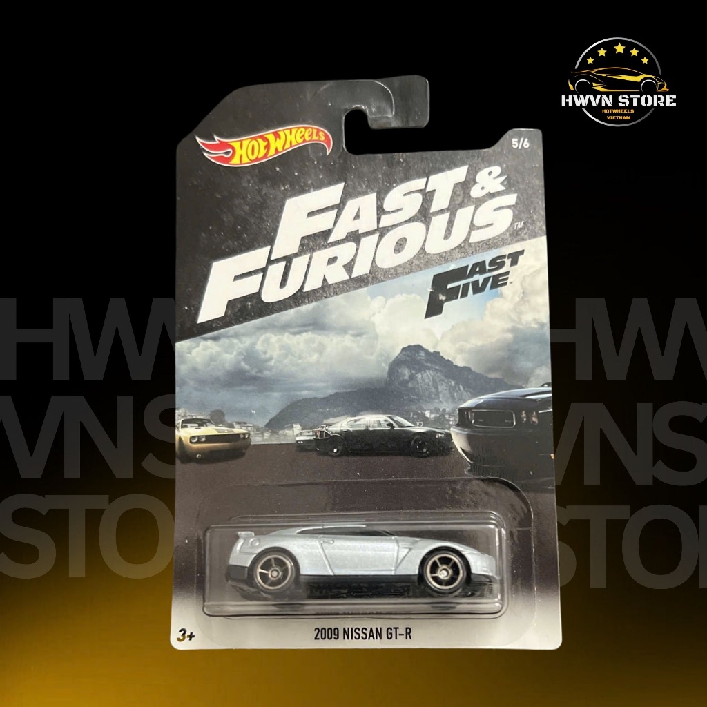 Xe mô hình Hotwheels Fast Furious 2009 Nissan GTR (R35) màu xám