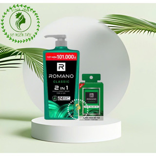 Dầu Gội Romano Classic 2in1 900g Cho Nam + Tặng Xà Bông 90g/ Nước Hoa 18ml – Sạch Gàu, Thơm Lâu