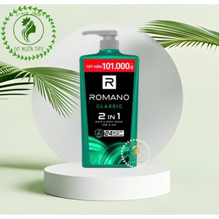 Dầu Gội Romano Classic 2in1 900g Cho Nam + Tặng Xà Bông 90g/ Nước Hoa 18ml – Sạch Gàu, Thơm Lâu