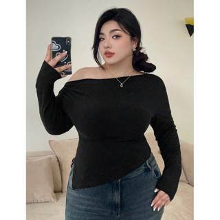  áo lệch vai tay dài vạt nhọn xẻ bigsize 40-120kg 
