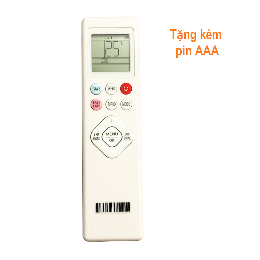 Remote Dùng Cho Máy Lạnh Casper 1.0 HP QC-09IS36, 1.5 HP QC-12IS36 Điều Khiển Điều Hòa Kèm Pin AAA
