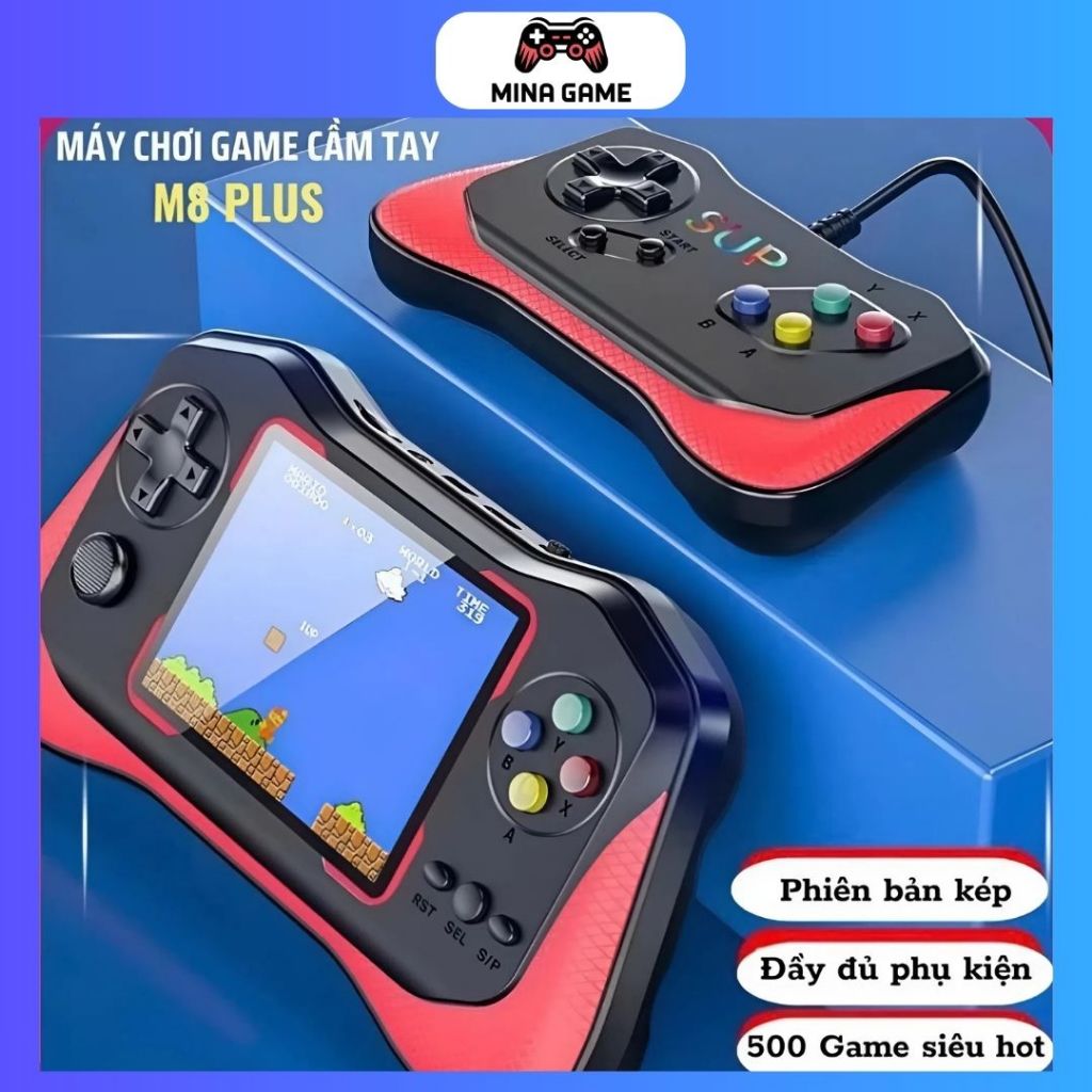 Máy chơi game cầm tay M8 - Bản new 2025 - Với 500 Game siêu hot - Màn hình nét tinh xảo - Không lặp lại game