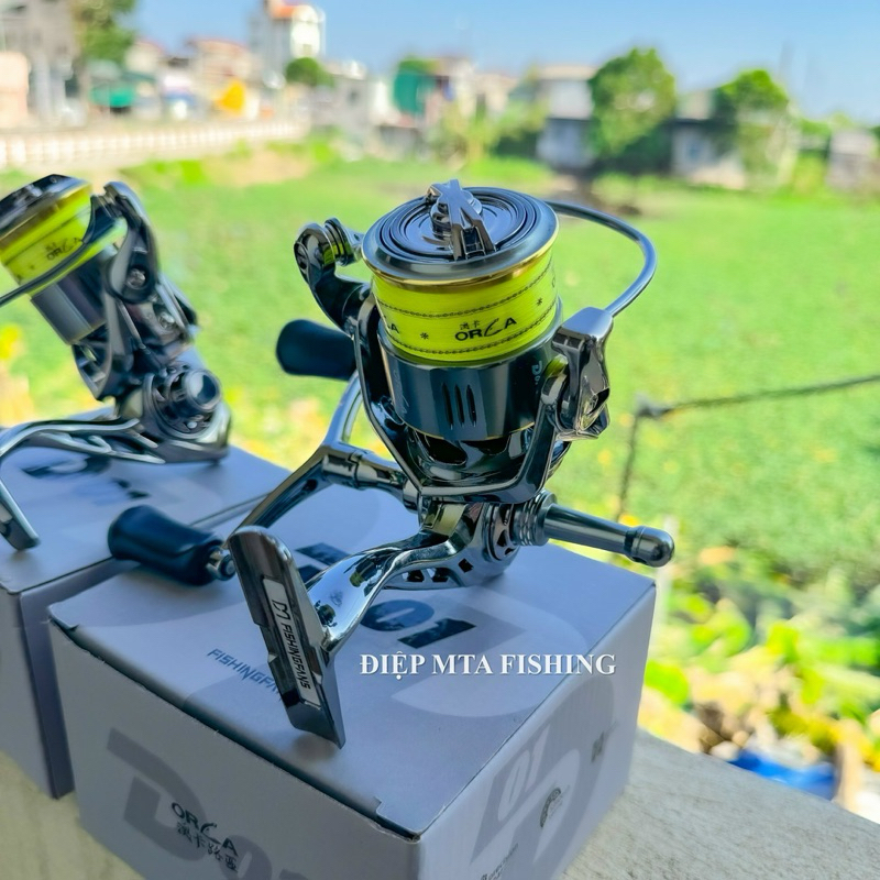 (TẶNG KHOÁ LURE) Máy câu cá Lure Đứng Cao Cấp Orca  D01 Có Sẵn Dây Pe-  Siêu Tiện lợi -có 2 loại tay