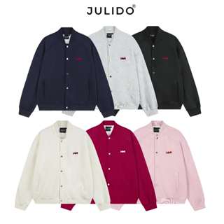 Áo khoác BOMBER nỉ 2 da JULIDO áo khoác nỉ logo M thêu nổi dày dặn (FORM BOXY)