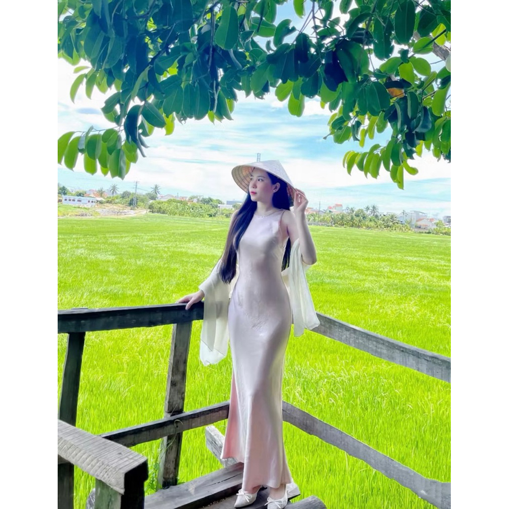 Đầm Lụa Ba lỗ 1 lớp không mút không dây kéo form dài dự tiệc,Váy lụa queen óng ánh sang chảnh,tôn dáng | BigBuy360 - bigbuy360.vn