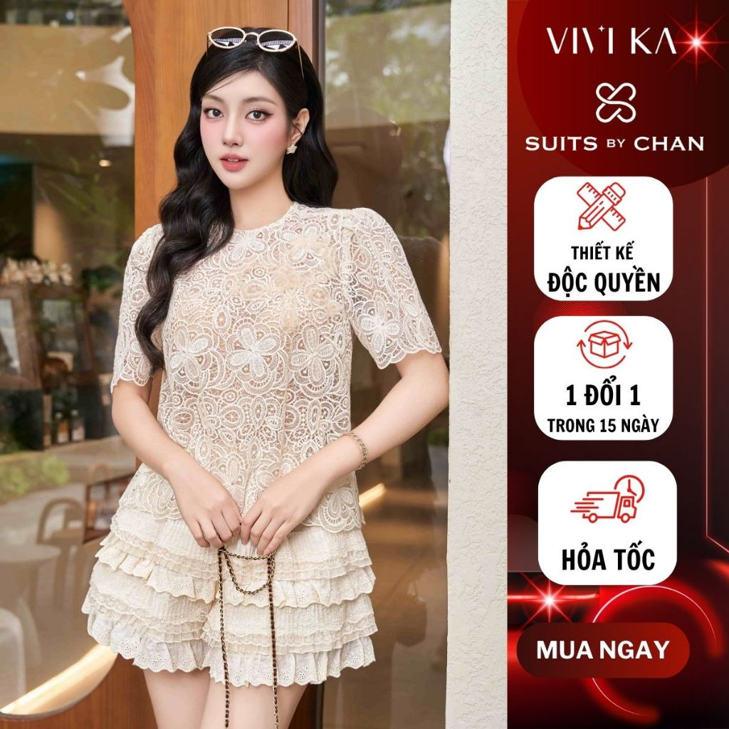 VIVI KA - Áo Kiểu Nữ Astorie Top, Chân Váy Ngắn Elara Skirt, Quần Short Nữ Lace Short