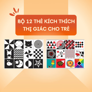 Bộ 12 Thẻ Kích Thích Thị Giác Cho Trẻ 0-36 tháng Tuổi, Giúp Bé Phát Triển Toàn Diện - An Toàn Tuyệt Đối Cho Bé