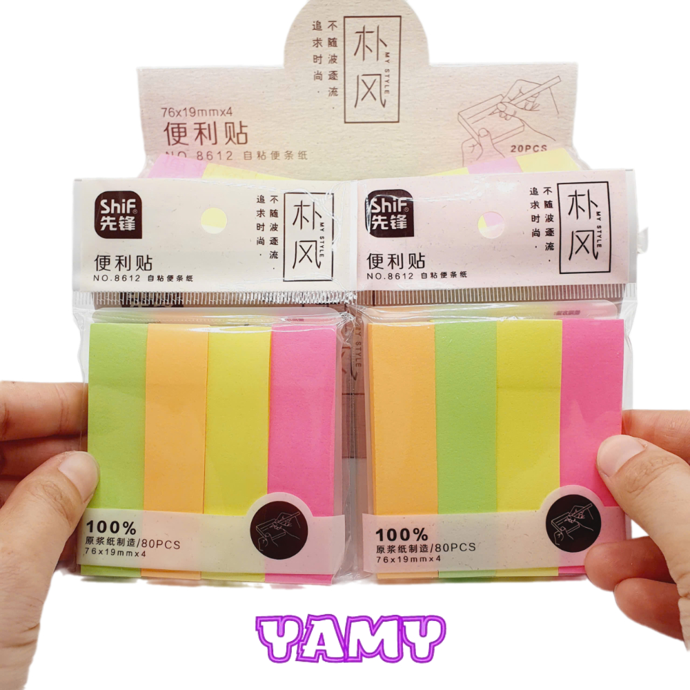 Combo 3/5/10 Giấy Note Ghi Chú Shif – 80 Tờ / Tập, Giấy Note Dán, Giấy Stick Note Văn Phòng Học Tập