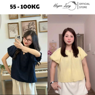 ÁO BABYDOLL CỔ TRÒN TAY BỒNG chất thô mềm thiết kế trẻ trung năng động hot trend Huyền Lucy Bigsize