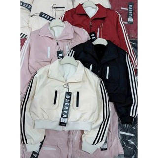 Áo Khoác Thể Thao Chất Gió Lót Lông dày mịn Dáng Ngắn Croptop  Cao Cấp