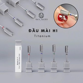  Đầu mài H1 Mỹ Titanium 3in1 Chuyên dùng mài mịn mài phá cho đắp bột đắp gel phá sơn gel - Nails Red 