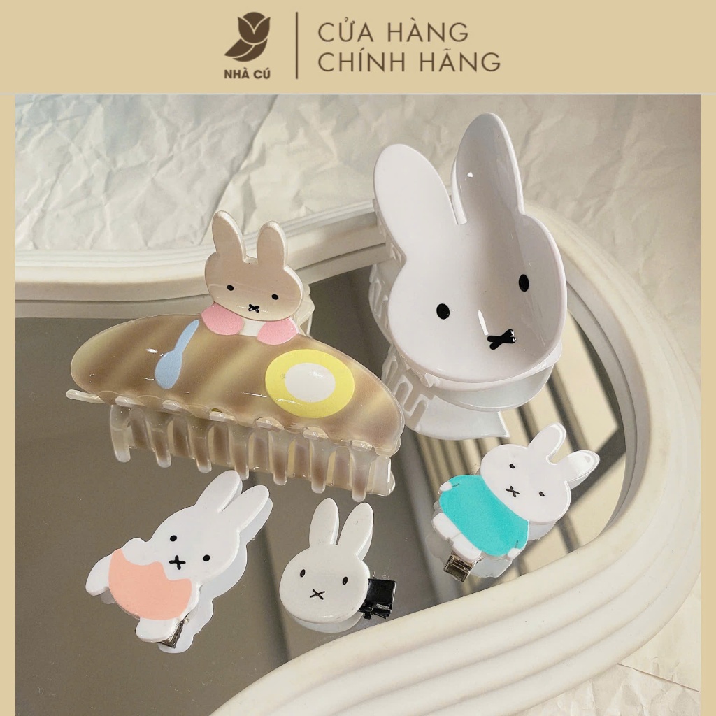 Kẹp Tóc Xà Cừ NHÀ CÚ Hình Thỏ Miffy Chất Liệu Acrylic Phong Cách Hàn Quốc Thời Trang Cho Nữ Hot Trend 6099 | BigBuy360 - bigbuy360.vn