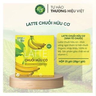 Hộp 25 gói bột hòa tan uống liền kem sữa chuối latte onelife thơm ngon, béo bùi
