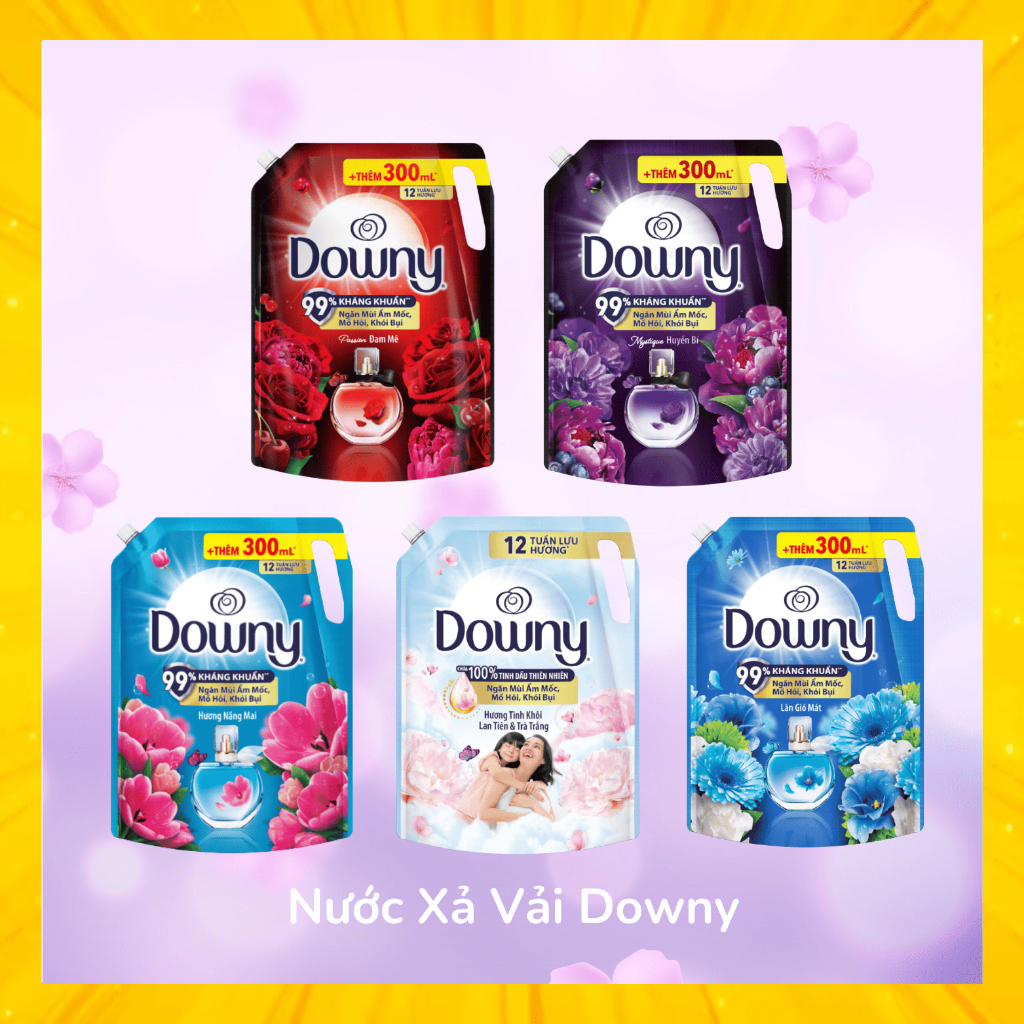 Nước Xả Vải Downy 3L - 2.5L - 1.5L - Hương Nước Hoa Đam Mê - Huyền Bí - Hàng Chính Hãng