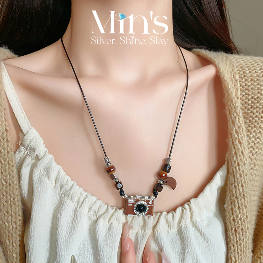 Vòng Cổ Thiết Kế Mặt Hình Camera Mins Gem Phụ Kiện Thời Trang Phong Cách Retro Hip Hop Cá Tính - FVC17