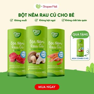 Hạt nêm cho bé ăn dặm Mămmy gia vị bột nêm ăn dặm rau củ không muối an toàn cho bé từ 1 tuổi, hũ 85g