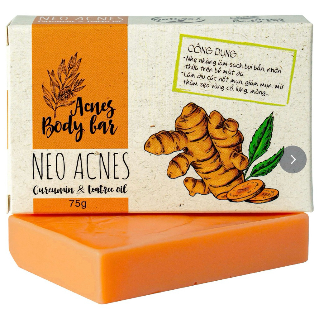 [CHÍNH HÃNG]Xà phòng tắm La Beauty Acnes Body Bar hỗ trợ giảm mụn, nghệ Curcumin và tinh chất dầu tr