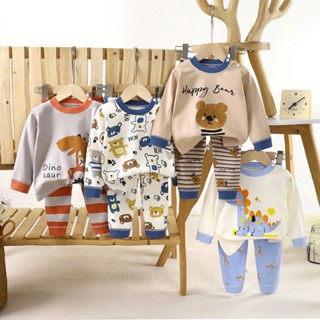 Bộ Đồ Dài Tay Cho Bé Cotton 100% Co Giãn 2 Chiều - Đồ Mặc Nhà Ấm Áp Cho Bé Trai Bé Gái Từ 6kg Đến 20kg