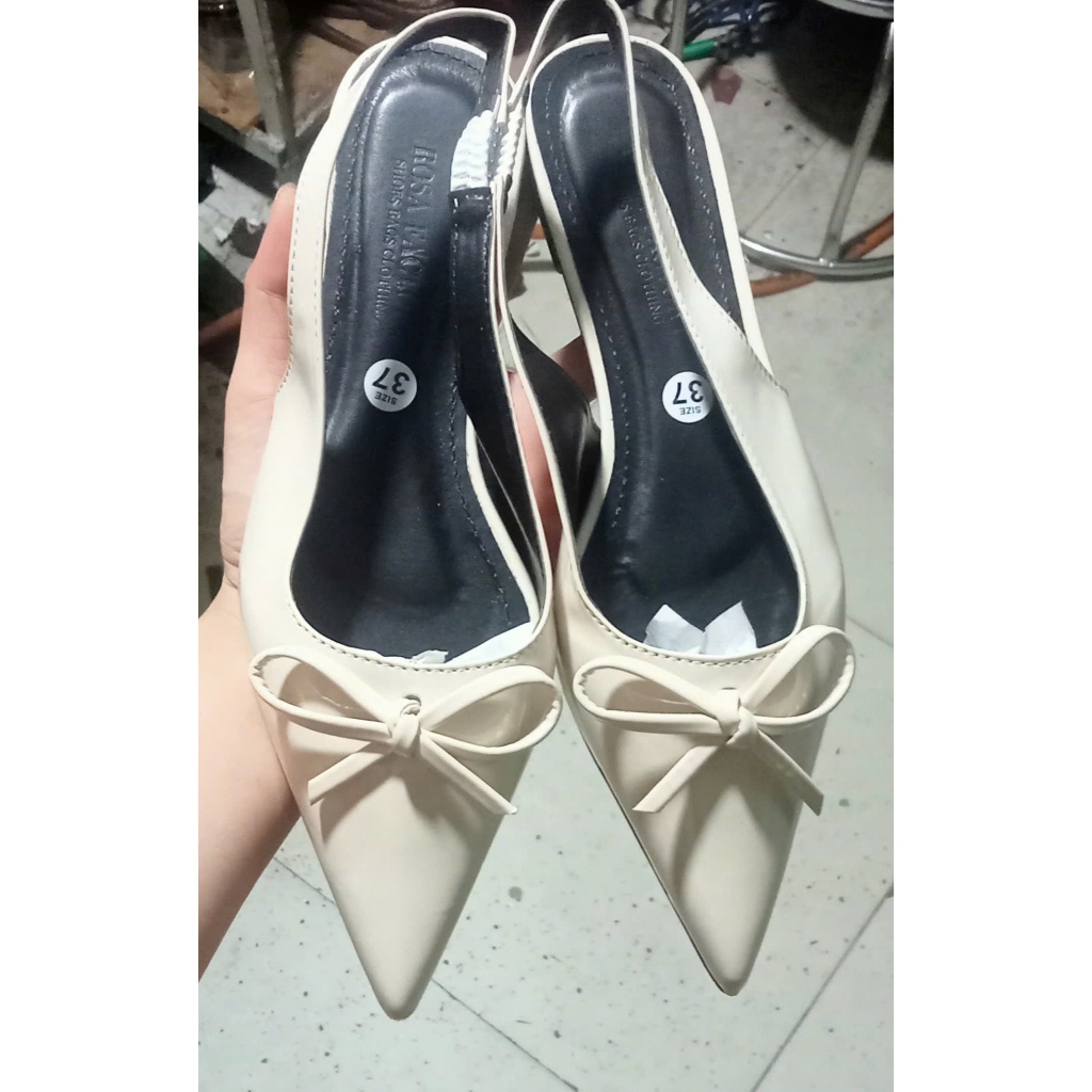 ( SD-0348) Giày Sandal Sục Mũi Nhọn WINDY Chất Da Bóng Quai Phối Ngang Basic Thanh Lịch Đế Bệt SD-0338 | BigBuy360 - bigbuy360.vn