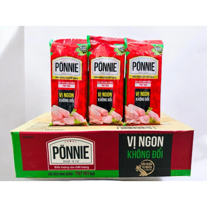 Combo 3 - 5 Gói Lớn Xúc Xích  Ponnie Dinh Dưỡng Thit Heo 280g (4 Cây x 70g)