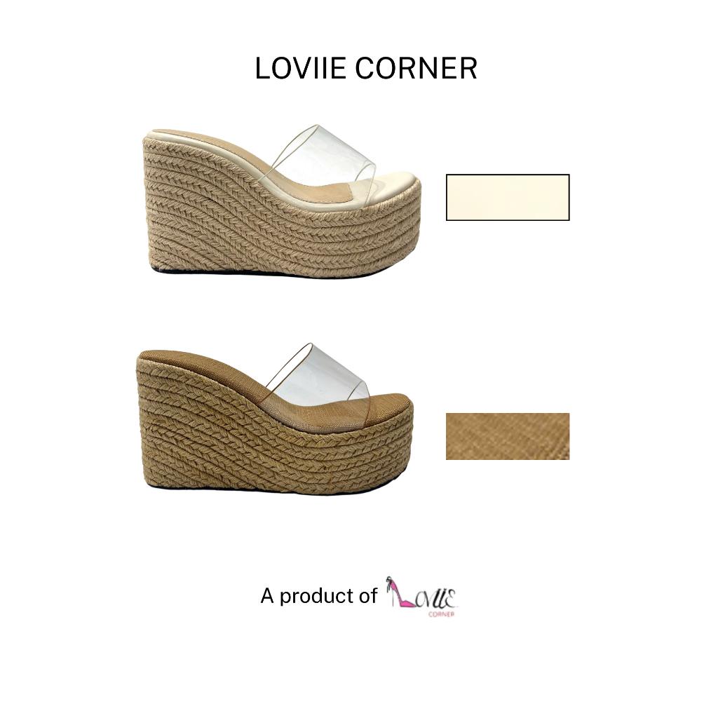 LOVIIECORNER - FORM BÉ - DÉP THỜI TRANG QUAI NGANG MICA TRONG - DÉP CỐI ĐẾ BẰNG CAO 10 PHÂN , 8 PHÂN D240201 VAX2601