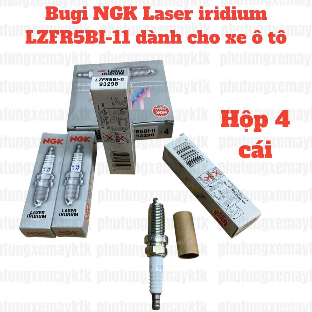Hộp 4 cái Bugi NGK Laser iridium LZFR5BI-11 xe Attrage, Mirage, Xpander bền bỉ tiết kiệm xăng
