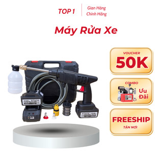  Máy Rửa Xe Cầm Tay Công Suất Lớn Cao Cấp Không Dây Chính Hãng Áp Lực Nước Mạnh 