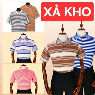 Áo polo nam THÁI KHANG áo polo cổ bẻ ngắn tay sọc ngang chất liệu cá sấu thấm hút mồ hôi APOLO12