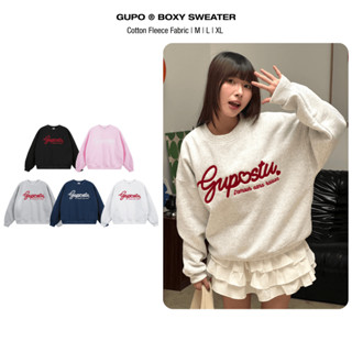 Áo Sweater Thêu Len GUPO Tay Phồng Form Boxy Chất Nỉ Bông Dày Dặn Local Brand Unisex - SWT01