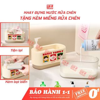  Khay đựng xà phòng rửa chén bát TDG kèm miếng bọt biển hộp đựng nước rửa tay đa năng có vòi ấn tiện lợi cao cấp HH178 