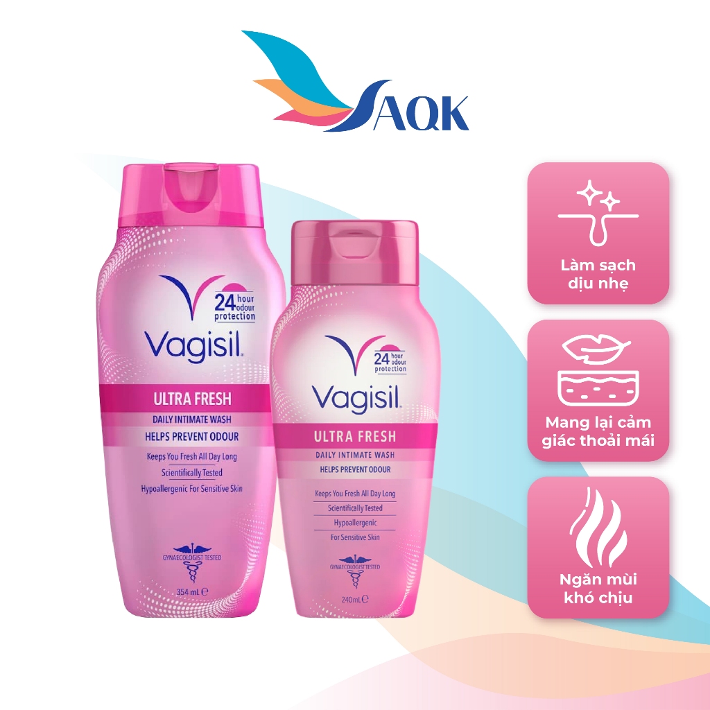 Dung dịch vệ sinh phụ nữ Vagisil Ultra Fresh Daily Intimate Wash (240ml/354ml) - Mang lại cảm giác s