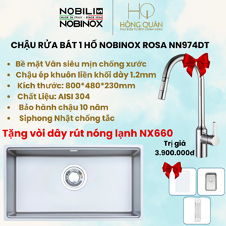  Chậu rửa bát 1 hố Nobinox ROSA NN974DT CHÍNH HÃNG NOBINOX. 