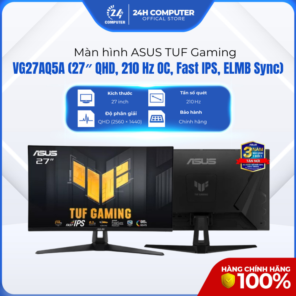 Màn hình ASUS TUF Gaming VG27AQ5A (27″ QHD, 210 Hz OC, Fast IPS, ELMB Sync)