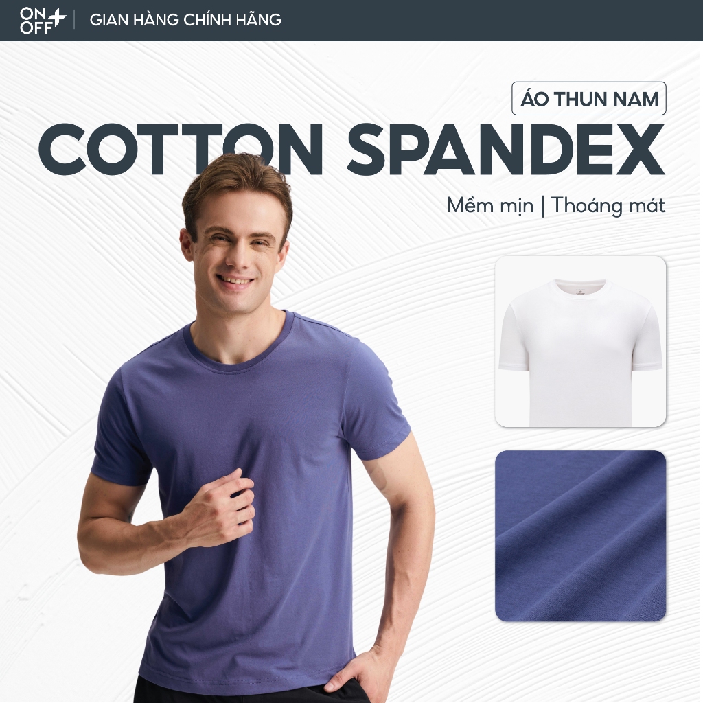 Áo phông nam Cổ tròn Cotton Spandex phong cách trẻ trung thoáng mát - ONOFF 18TS24S137