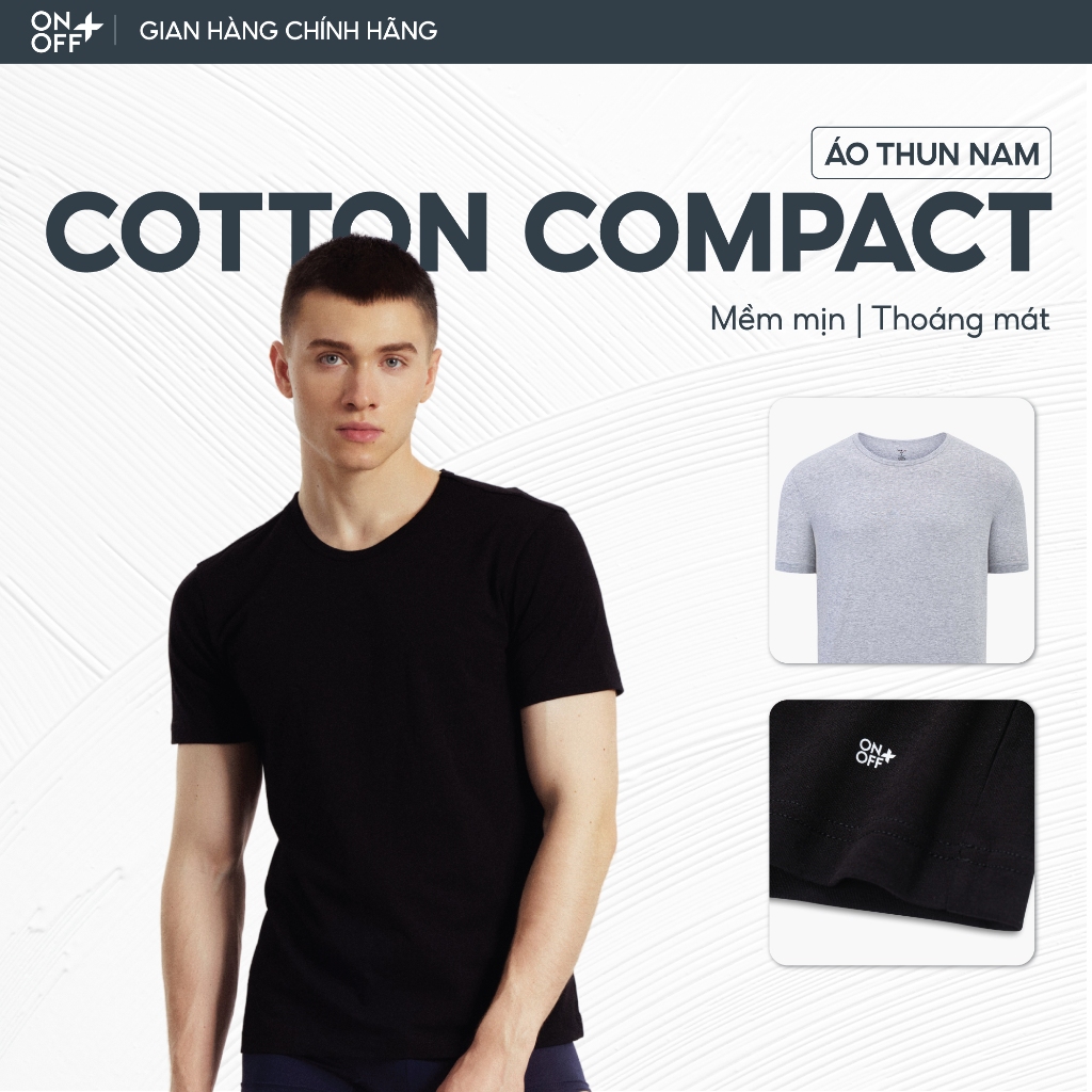 Áo thun nam cổ tròn Cotton Compact cao cấp mềm mịn co giãn thấm hút mồ hôi nhanh - ONOFF 18IS23S013