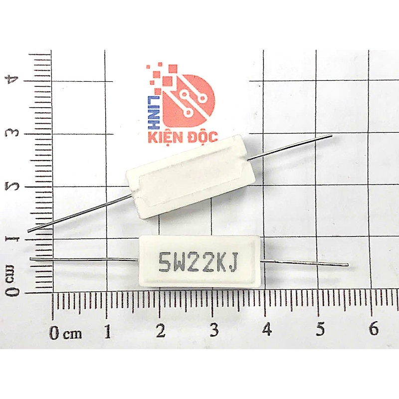 [Combo 10 chiếc] Điện trở sứ 5W 22K 5% chân nằm