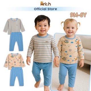 Bộ dài tay Skino thương hiệu Arich vải sợi tre cho bé trai, bé gái từ 9 tháng - 6 tuổi