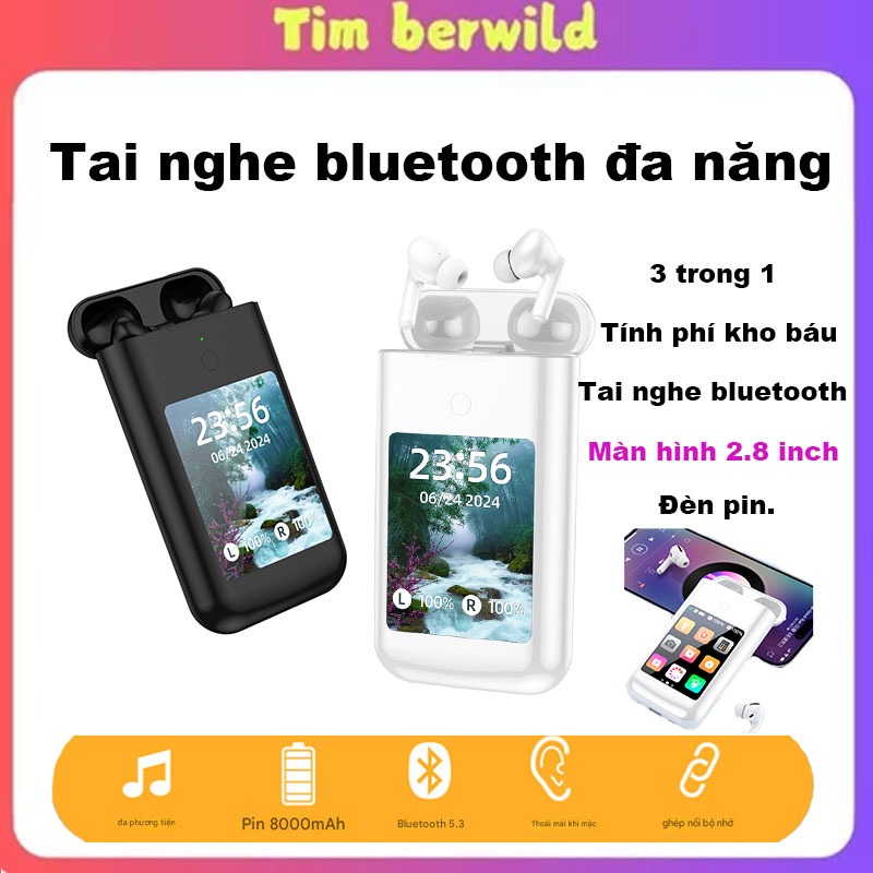 Tai nghe - Sạc Dự Phòng - A98 Pro - có app kết nối - Chống ồn chủ động + Màn Hình Cảm Ứng + Đèn Pin 