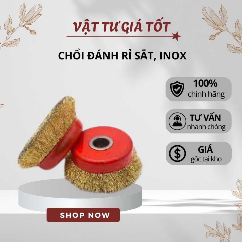 Chổi Sắt Đánh Rỉ Chén Cước Bánh Cước Đánh Bóng Sắt Thép Phi Cao Cấp Sợi Thép Bền Bỉ Đánh Bay Rỉ Sét 