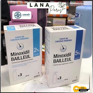  hộp Minoxidil 2% và 5% Bailleul  hãng pháp  3 chai 60ml giảm rụng tóc 