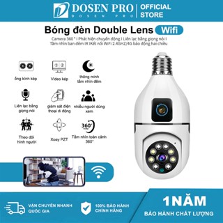  Dosen không dây SQ002 Ống kính đôi xoay 360 hình độ bóng đèn,HD 1080P kết nối với điện thoại từ xa tầm nhìn ban đêm 