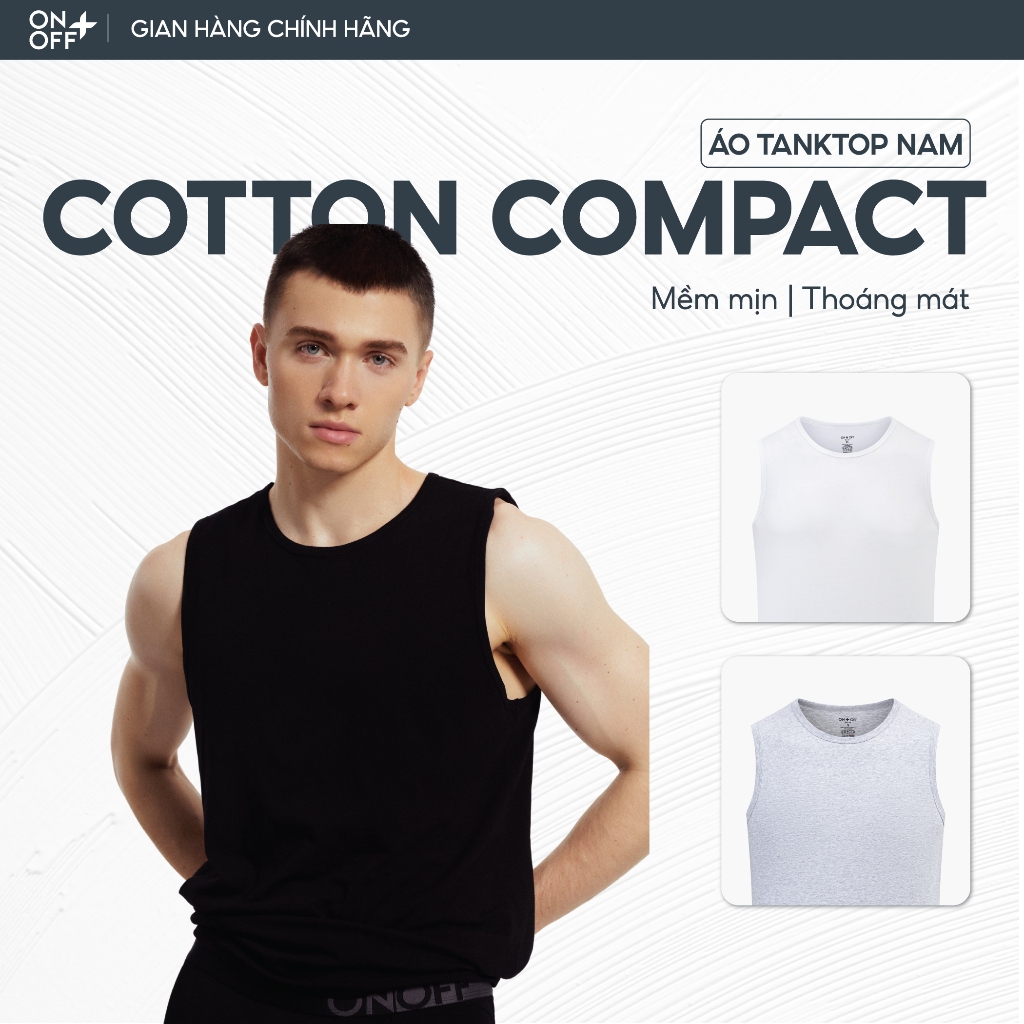 Áo sát nách nam Cotton Compact cao cấp mềm mịn thấm hút mồ hôi nhanh - ONOFF 18IV25S018