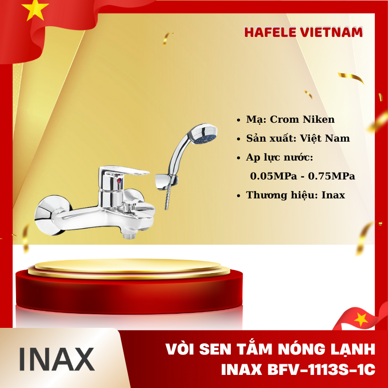 Bộ Vòi Sen Tắm Nóng Lạnh INAX BFV-1113S-1C/4C/7C/8C, Xuất Xứ Việt Nam, Bào Hành 24 Tháng – FEM